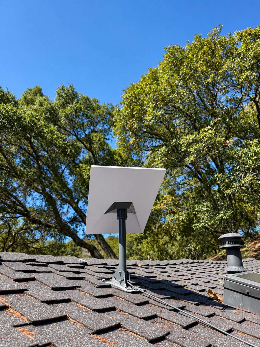 Roof-mounted Starlink dish installed by Sonoma Tech Solutions