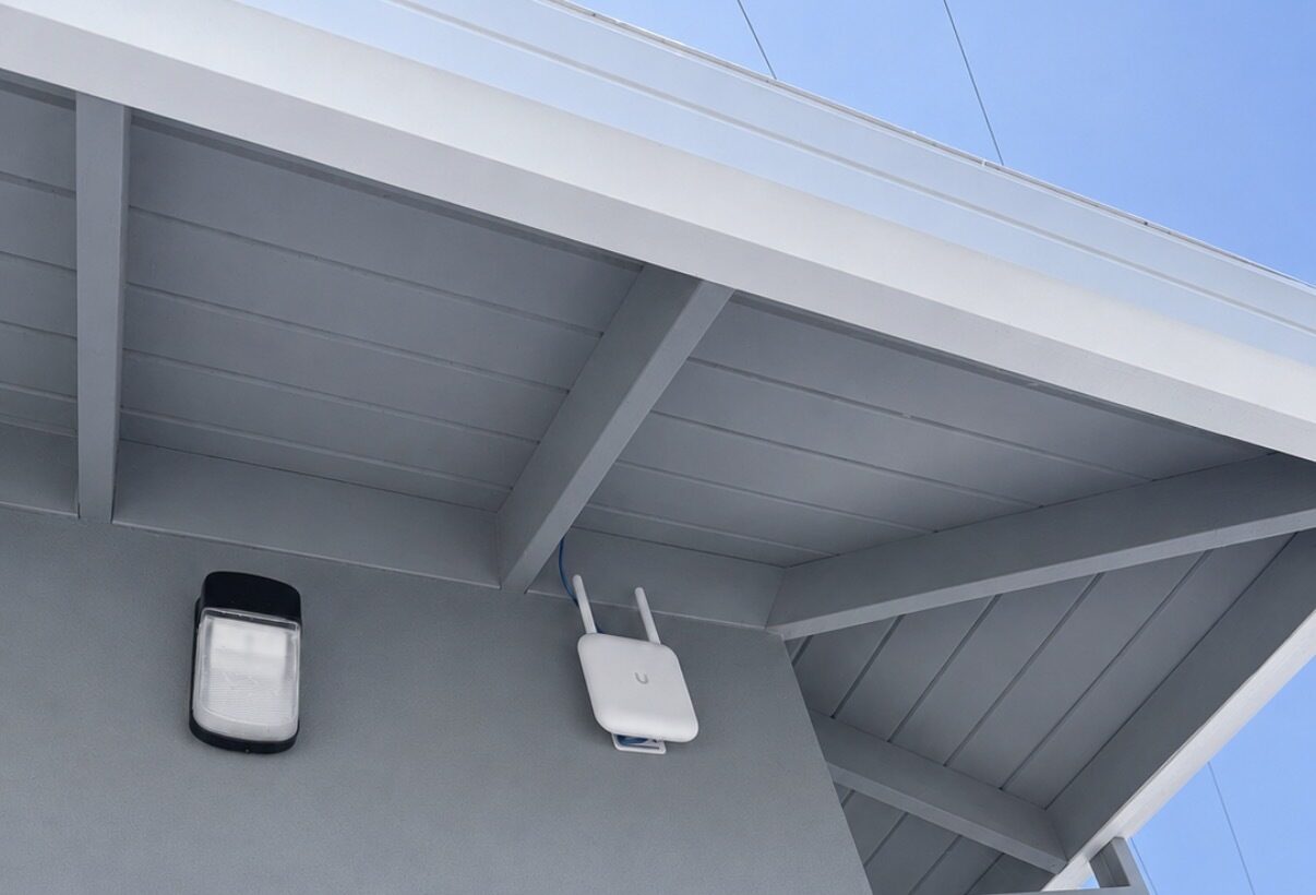 Exterior UniFi access point for outdoor coverage